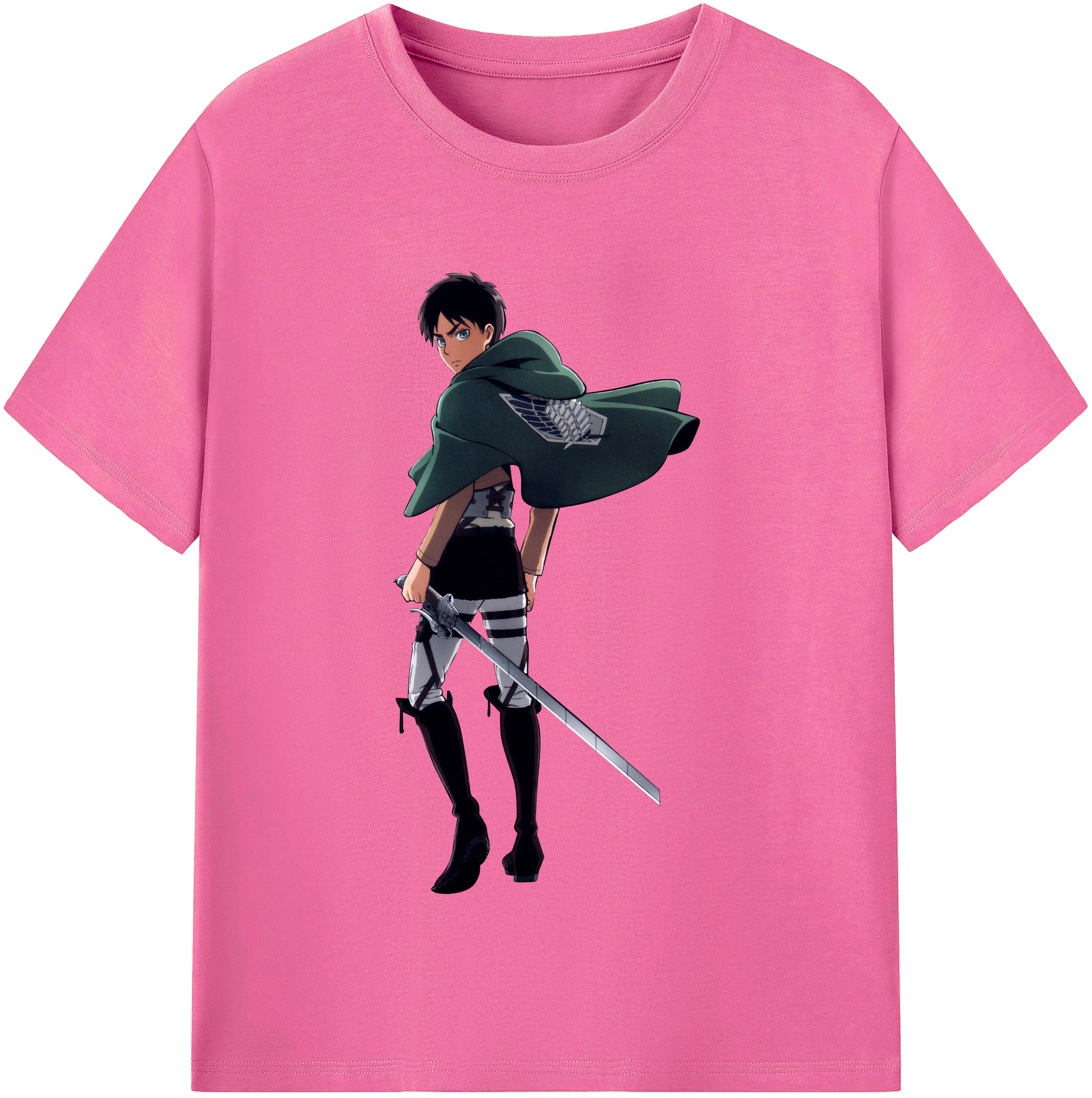 （画像用） 進撃の巨人 エレン･イェーガー Attack on Titan Eren Jäger レディースカジュアルプリントTシャツ（綿100％）